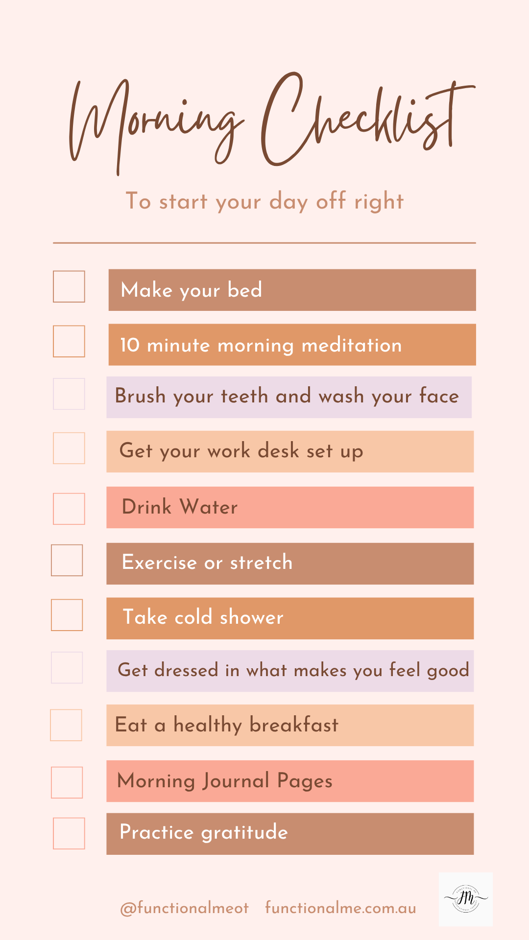 Morning Checklist- Start Your Day with Intention