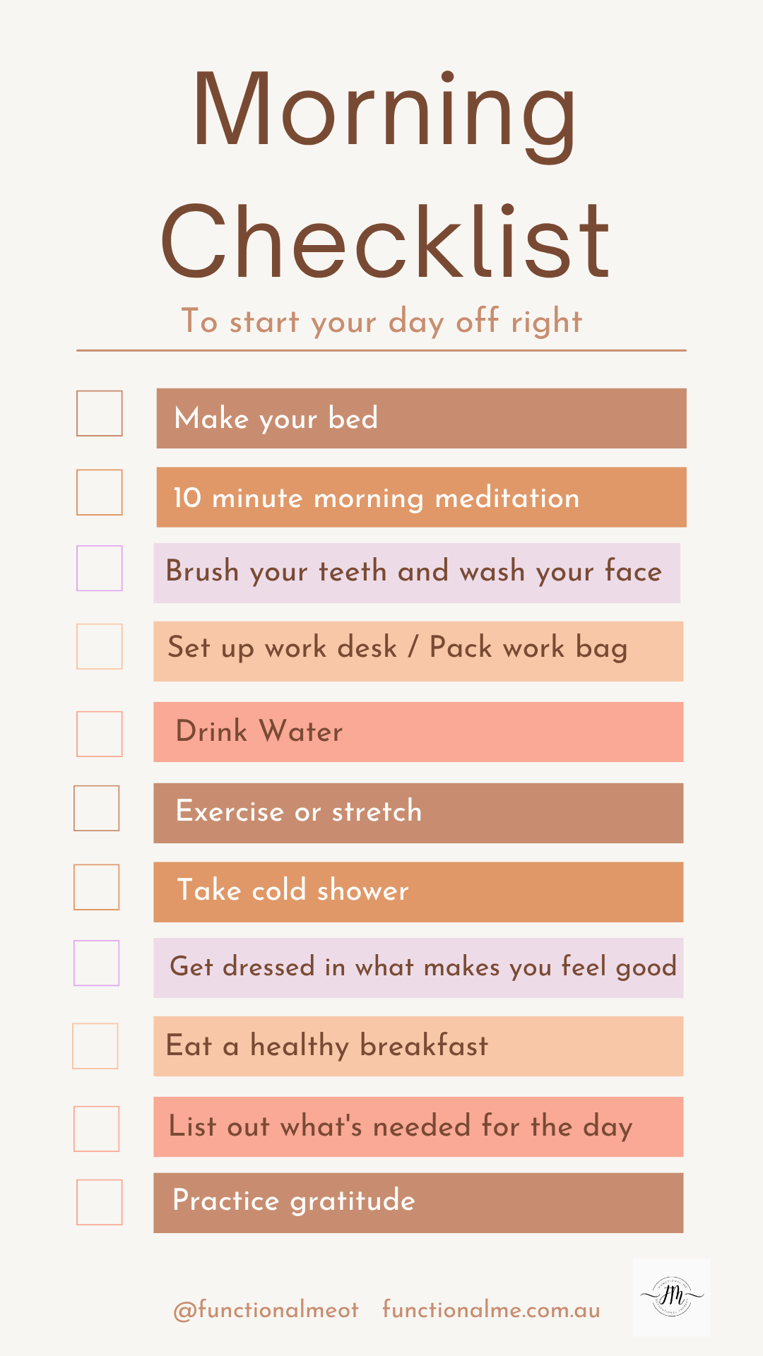 Morning Checklist- Start Your Day with Intention